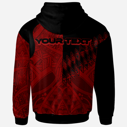 Wallis and Futuna Custom Personalised Hoodie - Red Color Symmetry Style