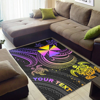 Wallis and Futuna Custom Personalised Area Rug - Pink Turtle