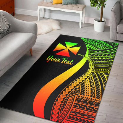 Wallis and Futuna Custom Personalised Area Rug - Reggae Polynesian Tentacle Tribal Pattern