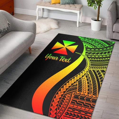 Wallis and Futuna Custom Personalised Area Rug - Reggae Polynesian Tentacle Tribal Pattern
