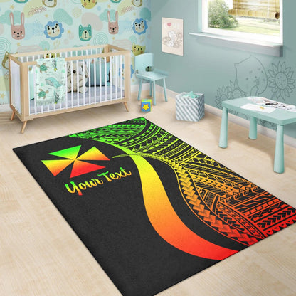 Wallis and Futuna Custom Personalised Area Rug - Reggae Polynesian Tentacle Tribal Pattern