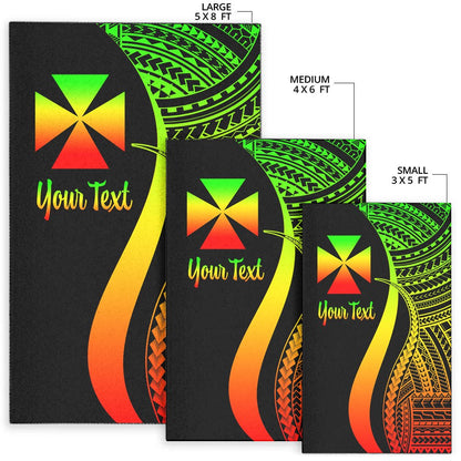 Wallis and Futuna Custom Personalised Area Rug - Reggae Polynesian Tentacle Tribal Pattern