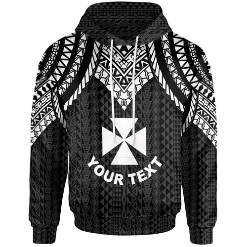 Wallis And Futuna Custom Personalised Hoodie - Polynesian Armor Style Black