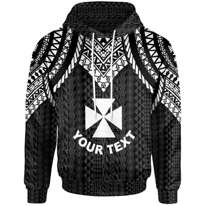 Wallis And Futuna Custom Personalised Hoodie - Polynesian Armor Style Black