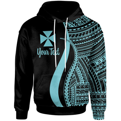 Wallis and Futuna Custom Personalised Hoodie Turquoise - Tentacle Tribal Pattern