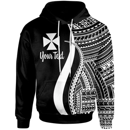 Wallis and Futuna Custom Personalised Hoodie White - Tentacle Tribal Pattern