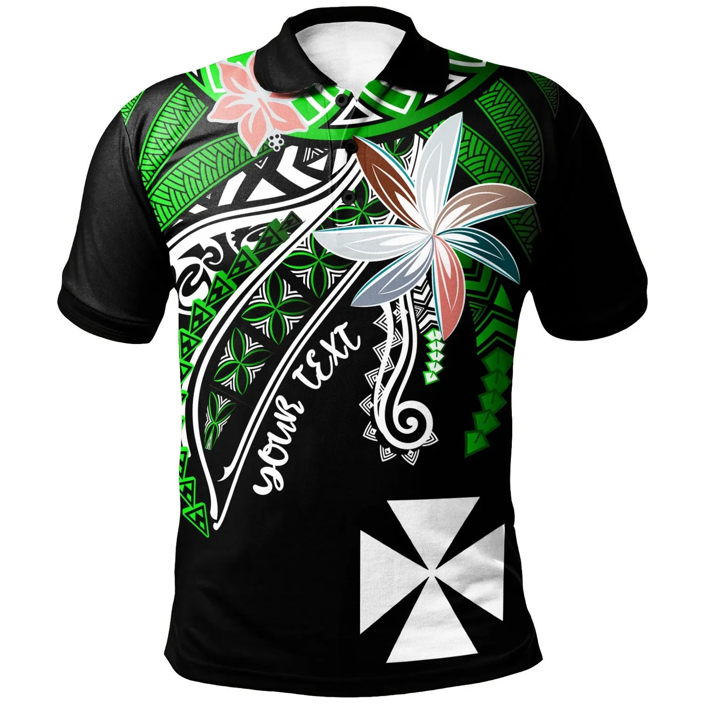 Wallis and Futuna Custom Personalised Polo Shirt - Fanciful Forest Green Color