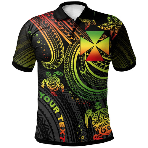 Wallis and Futuna Custom Personalised Polo Shirt - Reggae Turtle