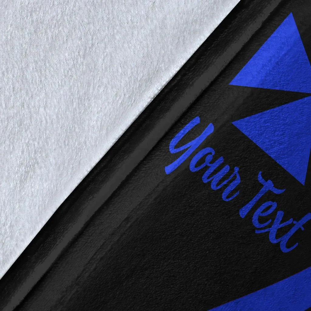 Wallis And Futuna Custom Personalised Premium Blanket - Blue Polynesian Tentacle Tribal Pattern