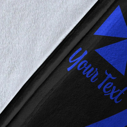 Wallis And Futuna Custom Personalised Premium Blanket - Blue Polynesian Tentacle Tribal Pattern