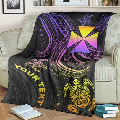 Wallis and Futuna Custom Personalised Premium Blanket- Pink Turtle