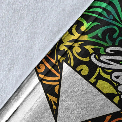 Wallis and Futuna Custom Personalised Premium Blanket - Rainbow Polynesian Pattern