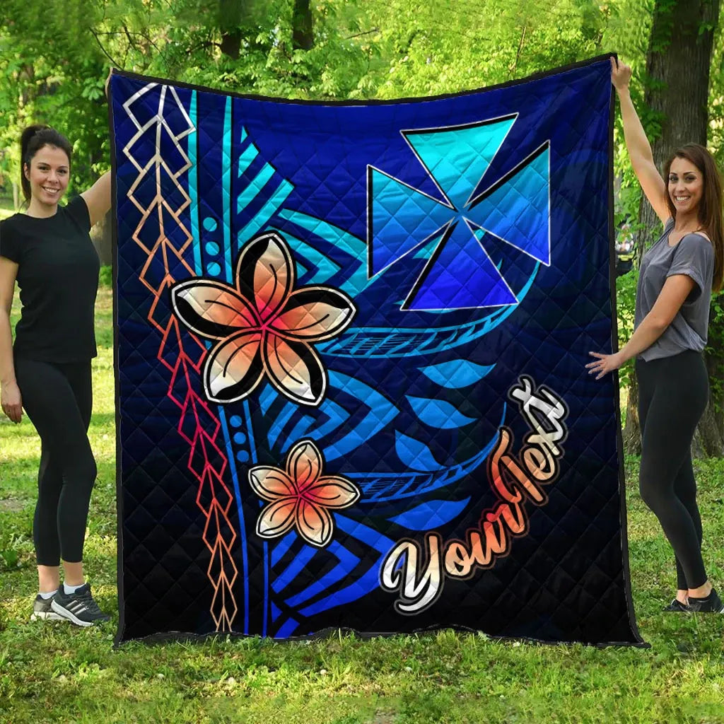Wallis and Futuna Custom Personalised Premium Quilt - Vintage Tribal Mountain