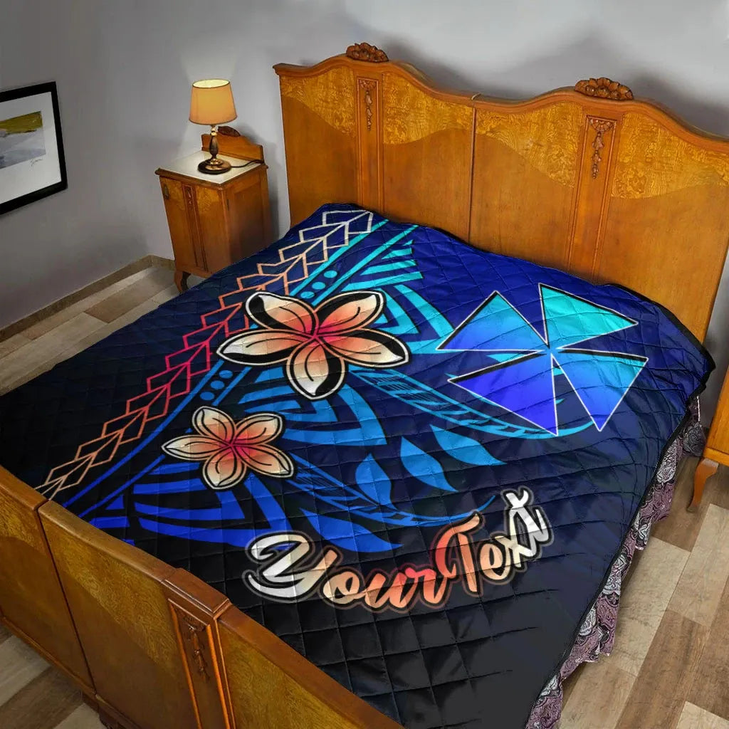 Wallis and Futuna Custom Personalised Premium Quilt - Vintage Tribal Mountain