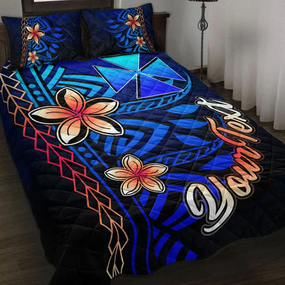Wallis and Futuna Custom Personalised Quilt Bed Set - Vintage Tribal Mountain