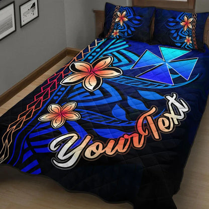 Wallis and Futuna Custom Personalised Quilt Bed Set - Vintage Tribal Mountain