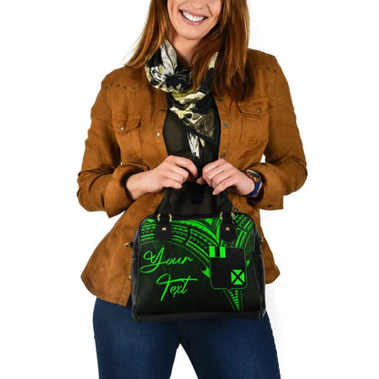 Wallis And Futuna Custom Personalised Shoulder Handbag - Cross Style Green Style