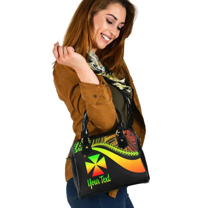 Wallis And Futuna Custom Personalised Shoulder Handbag - Reggae Polynesian Tentacle Tribal Pattern