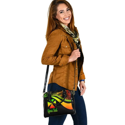 Wallis And Futuna Custom Personalised Shoulder Handbag - Reggae Polynesian Tentacle Tribal Pattern