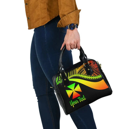Wallis And Futuna Custom Personalised Shoulder Handbag - Reggae Polynesian Tentacle Tribal Pattern