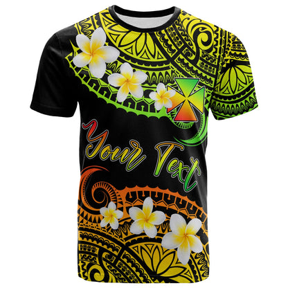 Wallis and Futuna Custom Personalised T-Shirt - Plumeria Polynesian Vibe Reggae
