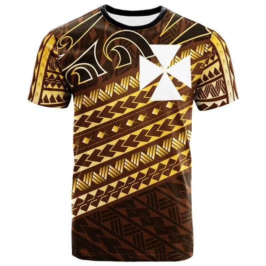 Wallis and Futuna Custom Personalised T-Shirt - Polynesian Diagonal Pattern
