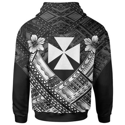 Wallis And Futuna Custom Personalised Polynesian Hoodie - Wallis And Futuna Seal Camisole Hibiscus Style (White)