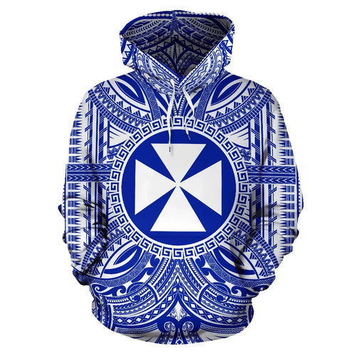 Wallis And Futuna All Over Hoodie - Wallis And Futuna Coat Of rms Polynesian Flag Color
