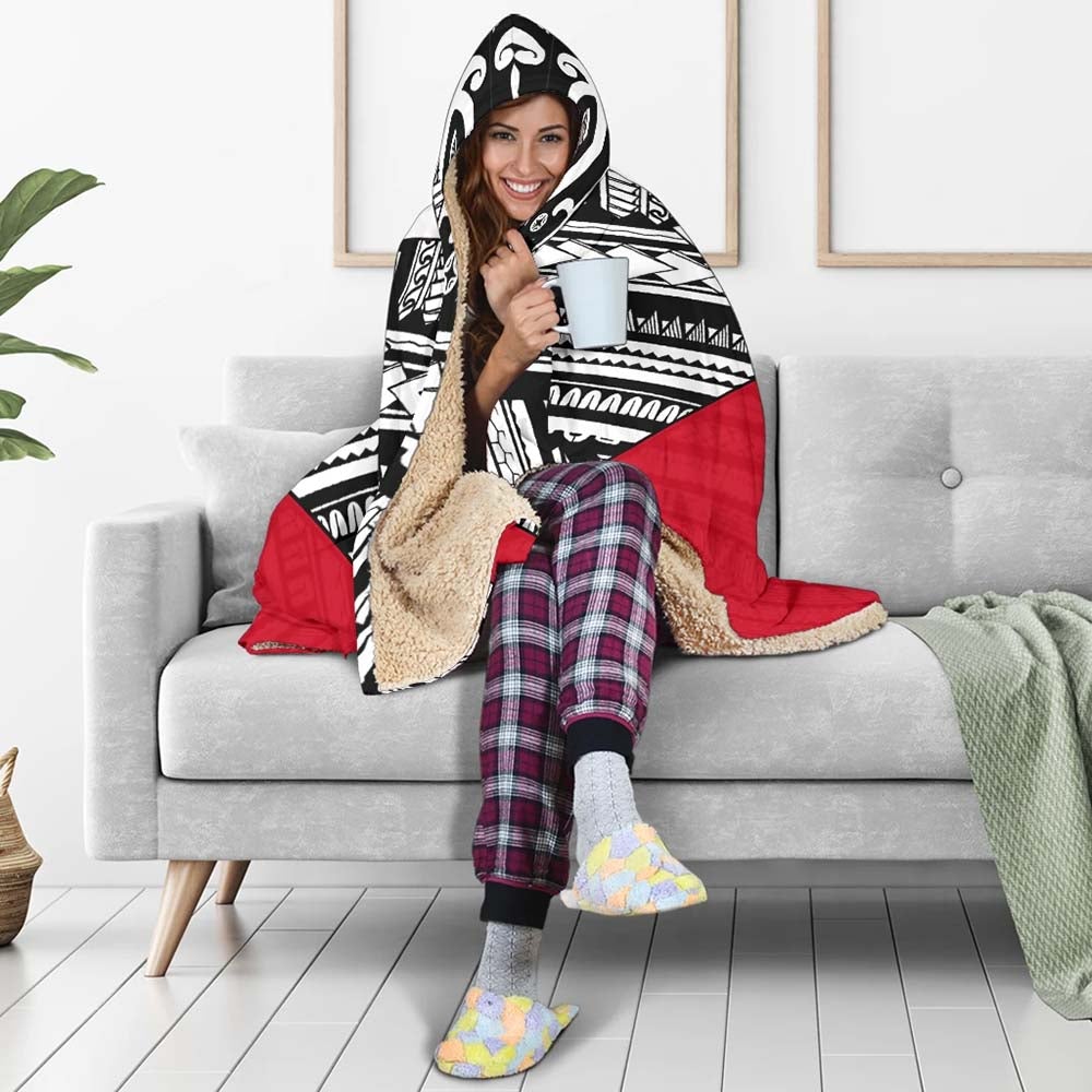 Wallis And Futuna Hooded Blanket - Polynesian Design