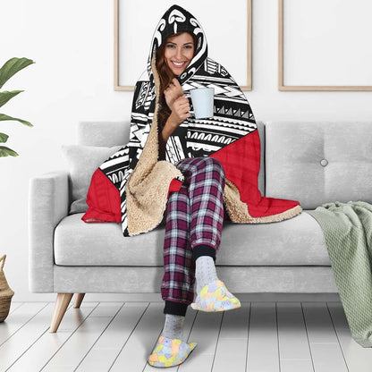 Wallis And Futuna Hooded Blanket - Polynesian Design