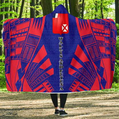 Wallis And Futuna Hooded Blanket - Polynesian Tattoo Flag