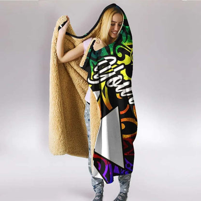 Wallis and Futuna Hooded Blanket - Rainbow Polynesian Pattern
