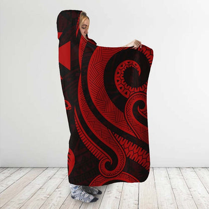 Wallis and Futuna Hooded Blanket - Red Tentacle Turtle