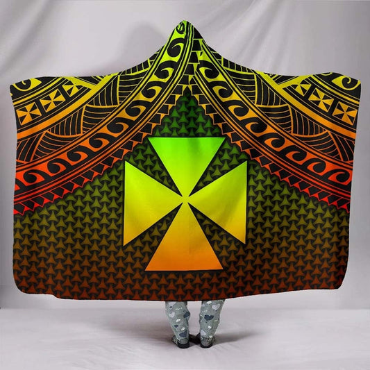 Wallis and Futuna Hooded Blanket - Reggae Vintage Polynesian Patterns