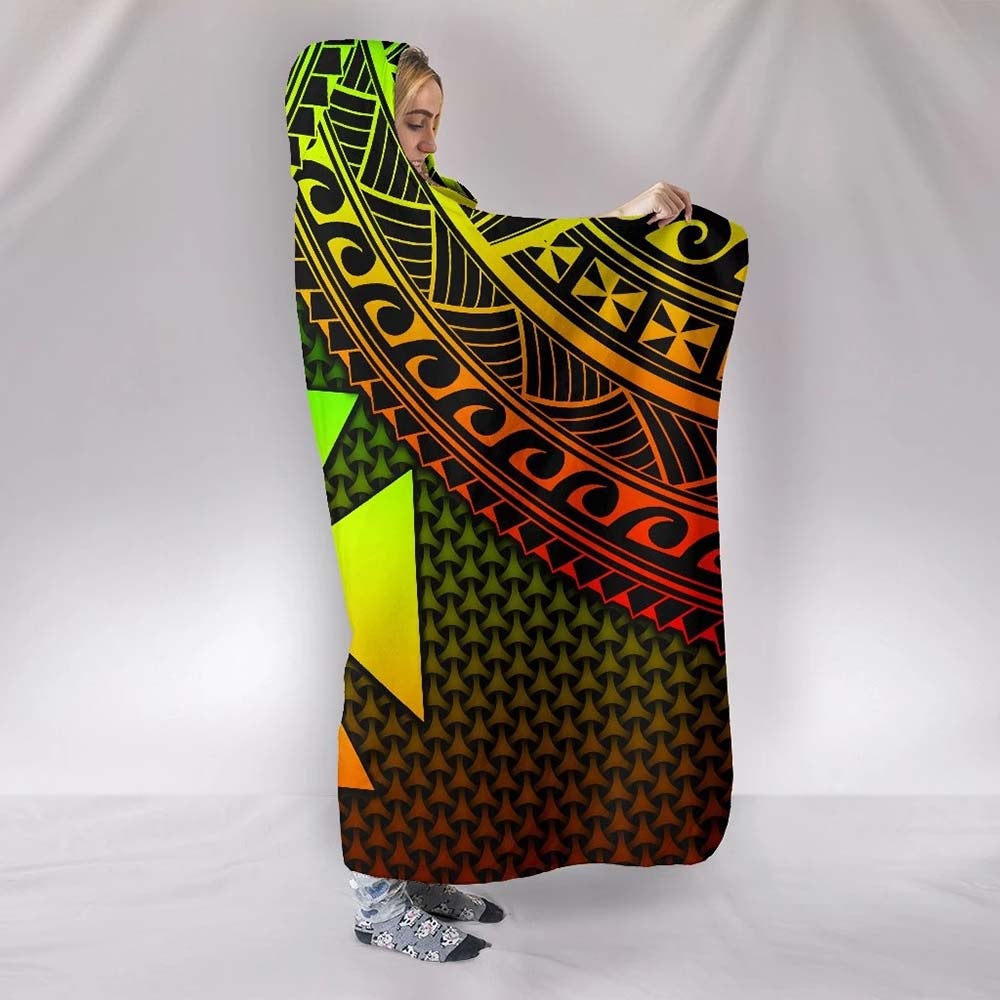 Wallis and Futuna Hooded Blanket - Reggae Vintage Polynesian Patterns