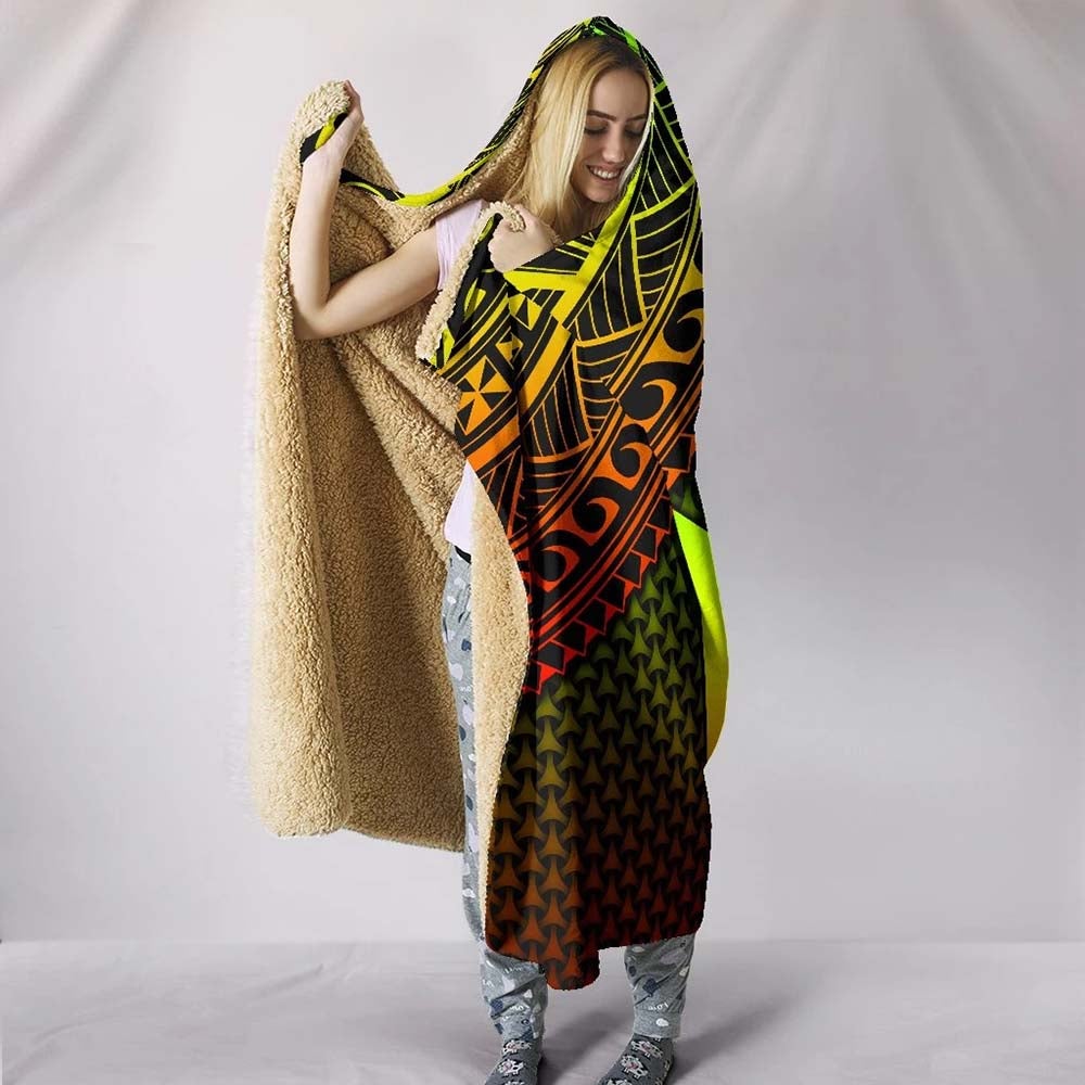Wallis and Futuna Hooded Blanket - Reggae Vintage Polynesian Patterns