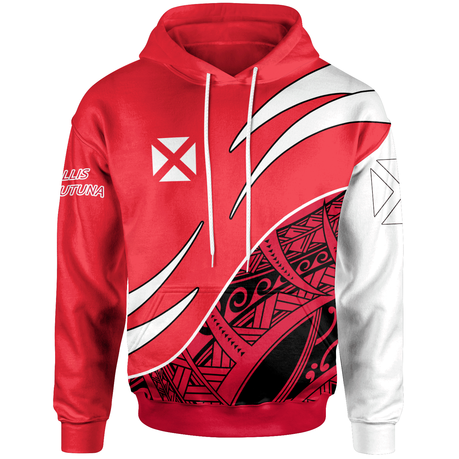Wallis and Futuna Hoodie - Custom Personalised Symmetrical Lines