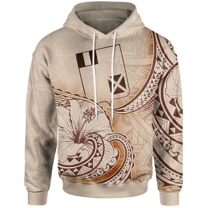 Wallis and Futuna Hoodie - Hibiscus Flowers Vintage Style