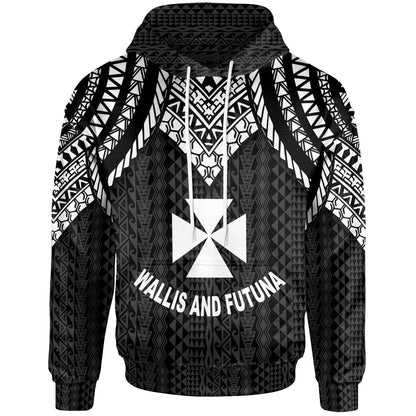 Wallis And Futuna Hoodie - Polynesian Armor Style Black