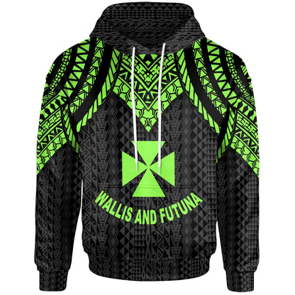 Wallis And Futuna Hoodie - Polynesian Armor Style Green