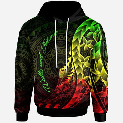 Wallis and Futuna Hoodie - Polynesian Pattern Style Reggae Color