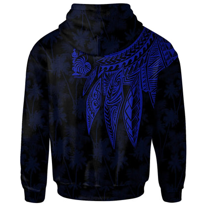 Wallis and Futuna Hoodie - Polynesian Wings Blue