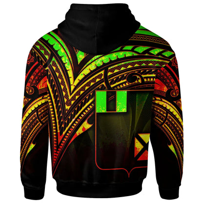 Wallis and Futuna Hoodie - Reggae Color Cross Style