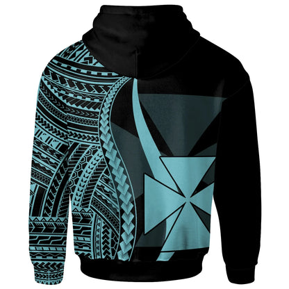 Wallis and Futuna Hoodie Turquoise - Tentacle Tribal Pattern