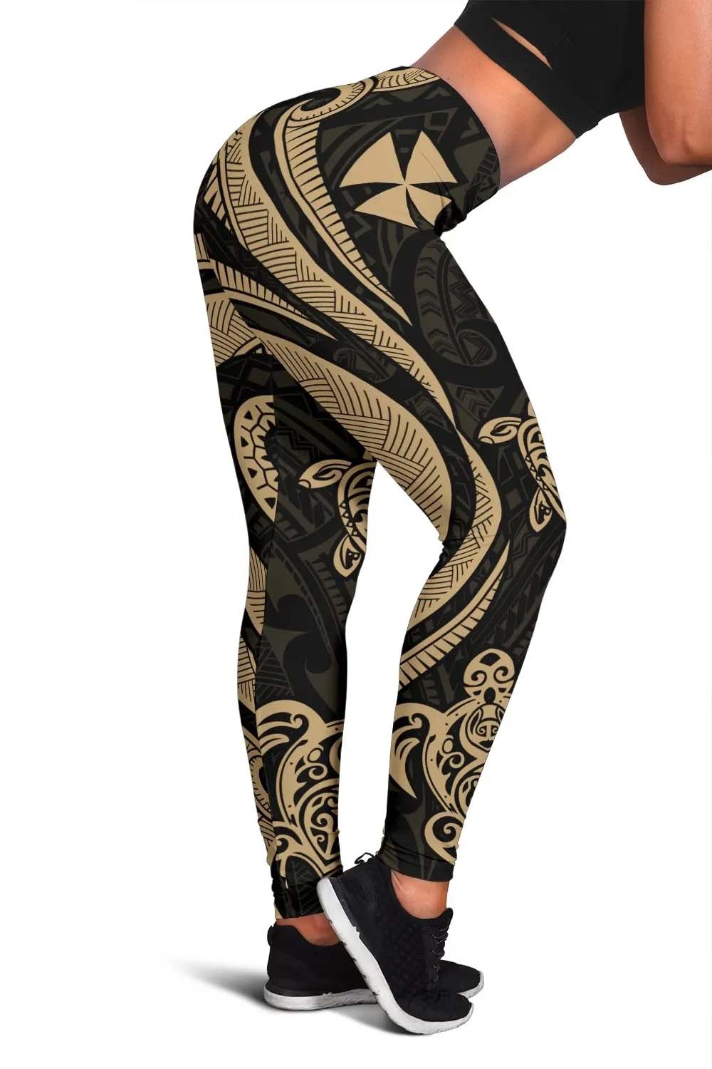 Wallis and Futuna Legging - Gold Tentacle Turtle