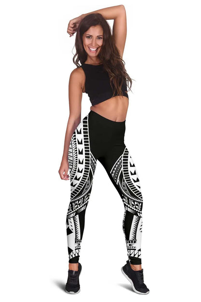 Wallis And Futuna Legging Polynesian Pattern Black