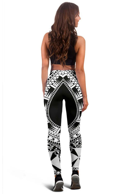 Wallis And Futuna Legging Polynesian Pattern Black