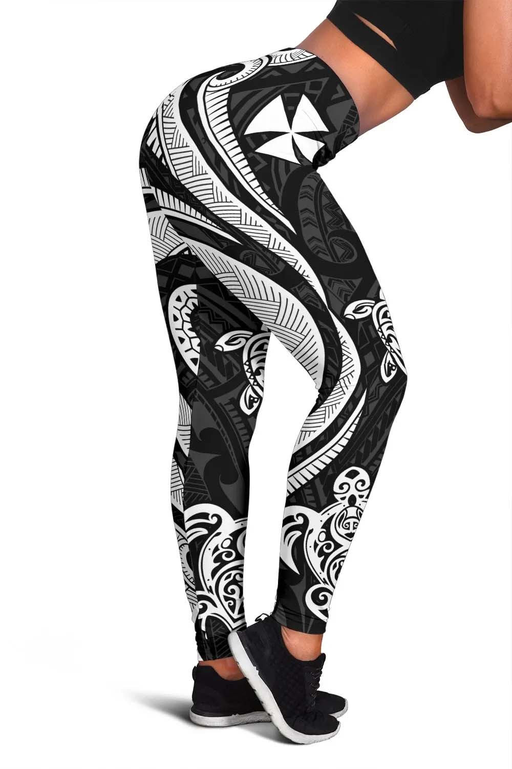 Wallis and Futuna Legging - White Tentacle Turtle