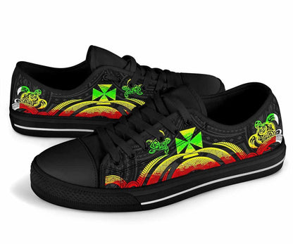 Wallis and Futuna Low Top Canvas Shoes - Reggae Tentacle Turtle