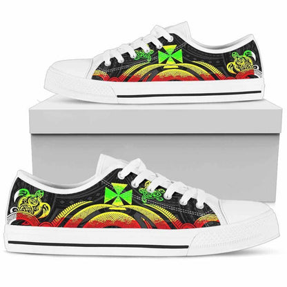 Wallis and Futuna Low Top Canvas Shoes - Reggae Tentacle Turtle